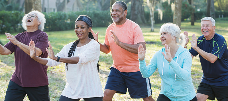 Tai chi in the park for seniors