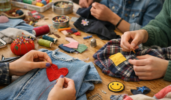 Hand sewing upcycle and repair